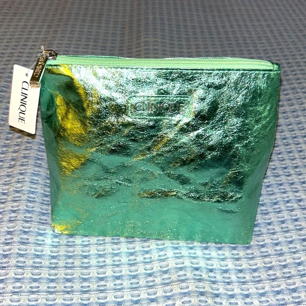 Clinique Metallic Green Cosmetic Bag